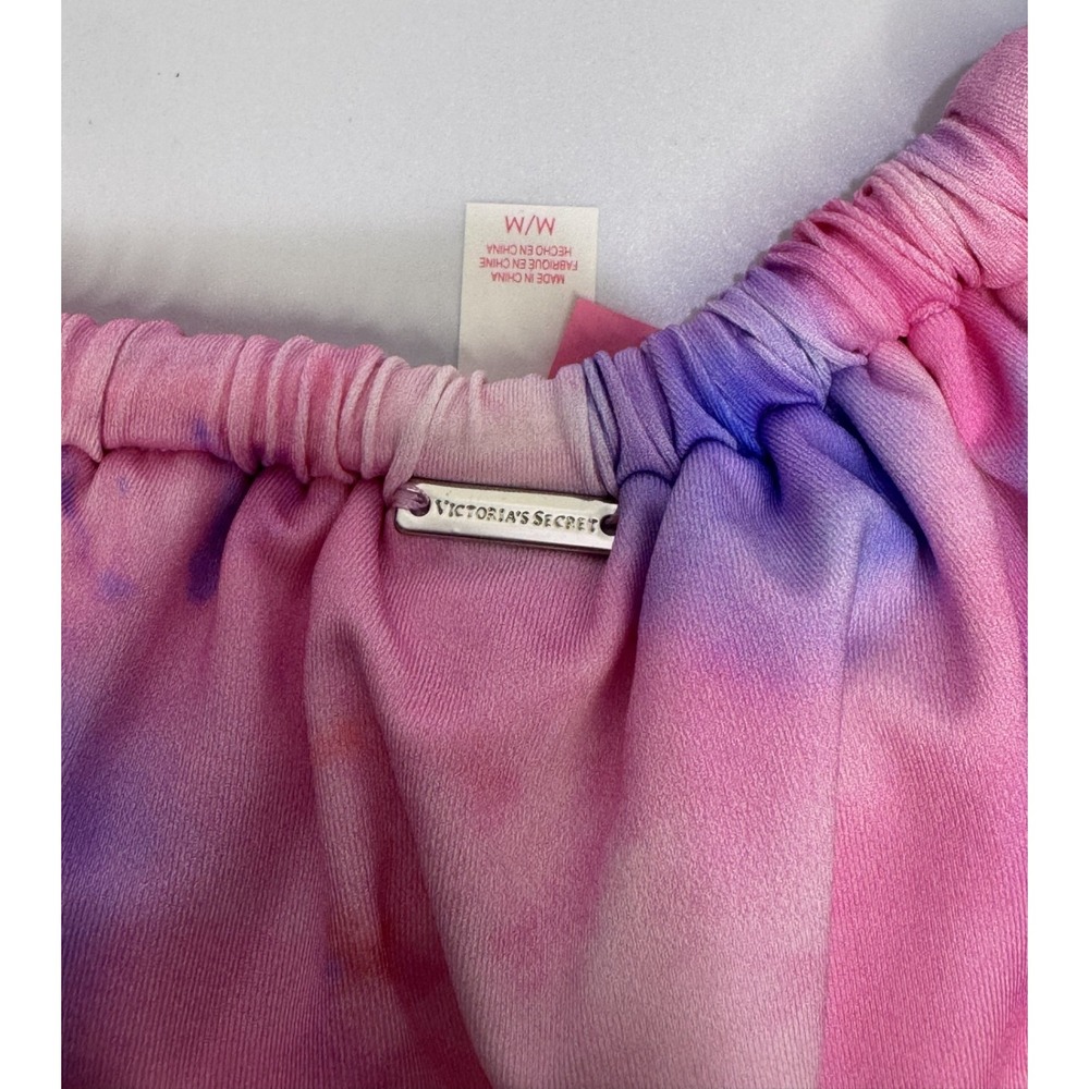 Victorias Secret Bikini Set Pink Tie Dye Tube Top Padded Strap Size Medium - Picture 2 of 11
